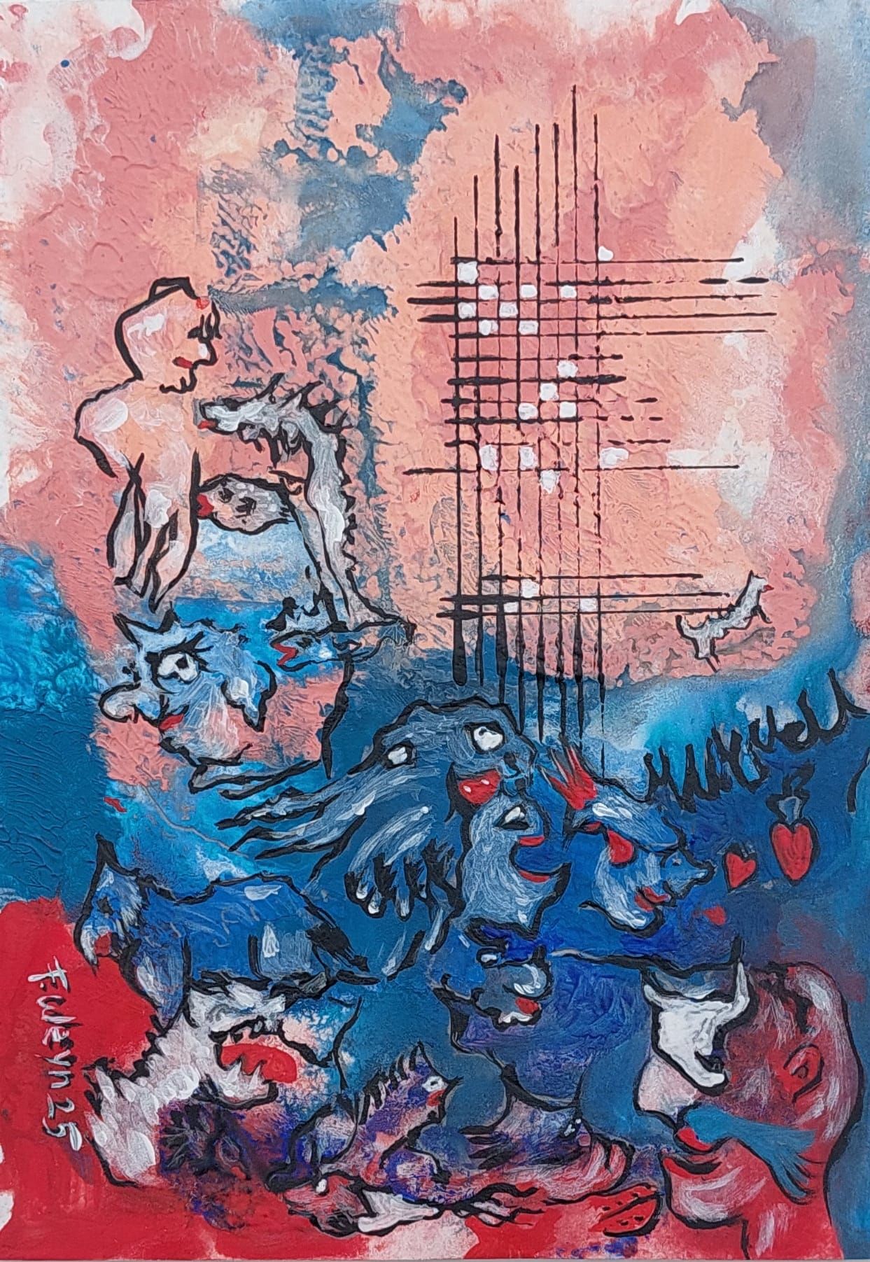 Morning beats the dream, schilderij van Franky Weyn