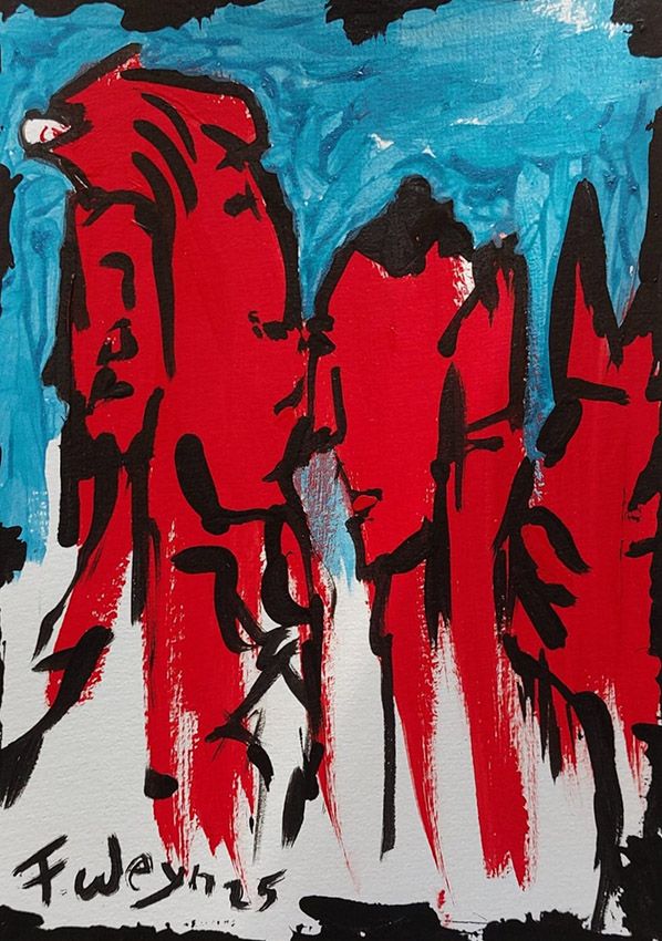 Confrontation & Shame, schilderij van Franky Weyn