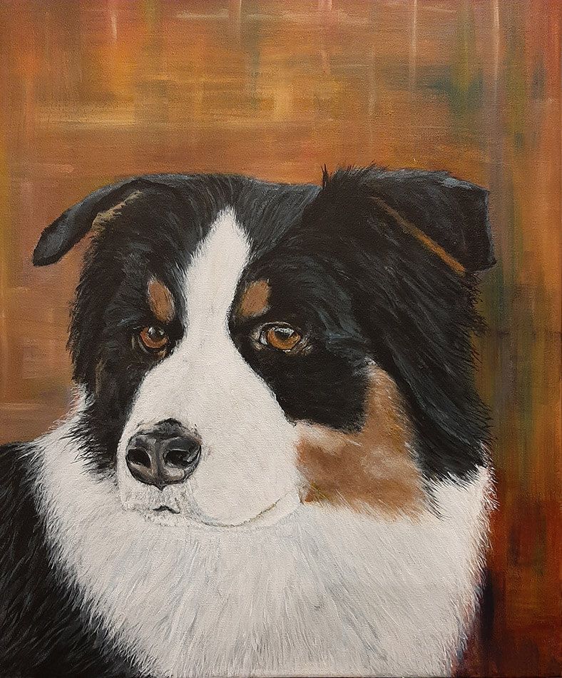 Schilderij van een Berner Sennen, door Toon Van Gysel